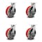 Service Caster 10 Inch Heavy Duty Red Poly on Cast Iron Swivel Caster Set with Brakes, 4PK SCC-KP92S1030-PUR-RS-SLB-4 - alternate 5